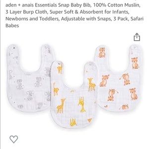 aden + anais Essentials Snap Baby Bib 3 Pack
